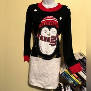 Ugly Sweater Dress Size Medium Penguin